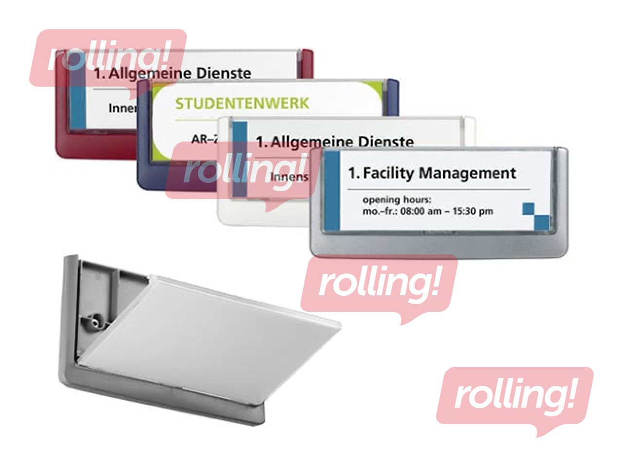 Informatīva plāksne Durable Click, sienas, 149X52.5 mm, pelēka