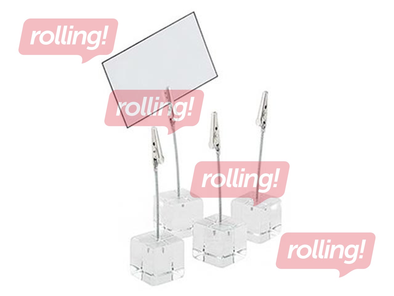 Ziņojumu turētājs ar metāla klipsi 3x3x12 cm, 4gab.