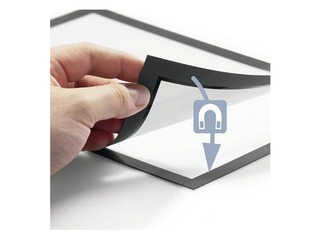 Магнитный информационный карман, Duraframe Magnetic, A4, с черной рамкой, 5 шт.