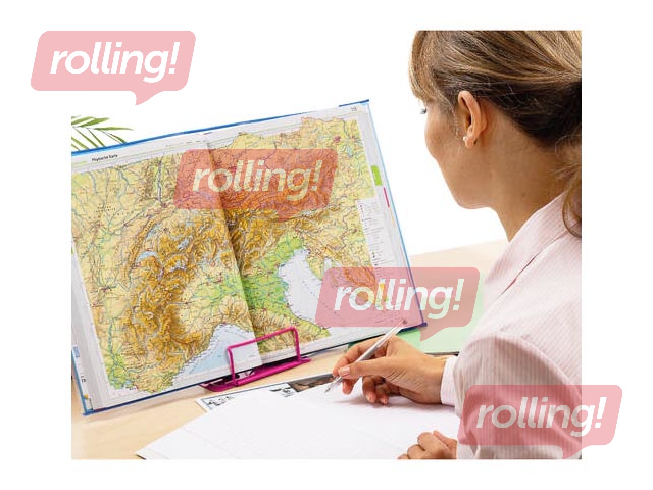 Grāmatu turētājs Herma, metāla, rozā