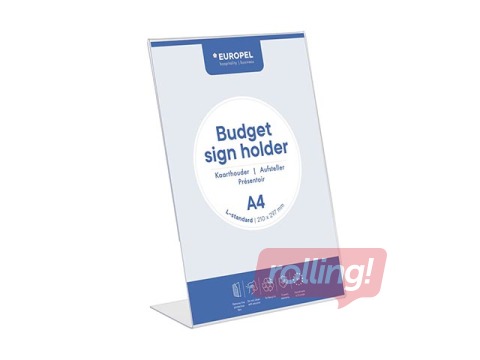 Prospektu turētājs Europel, A4, L veida, vertikāls