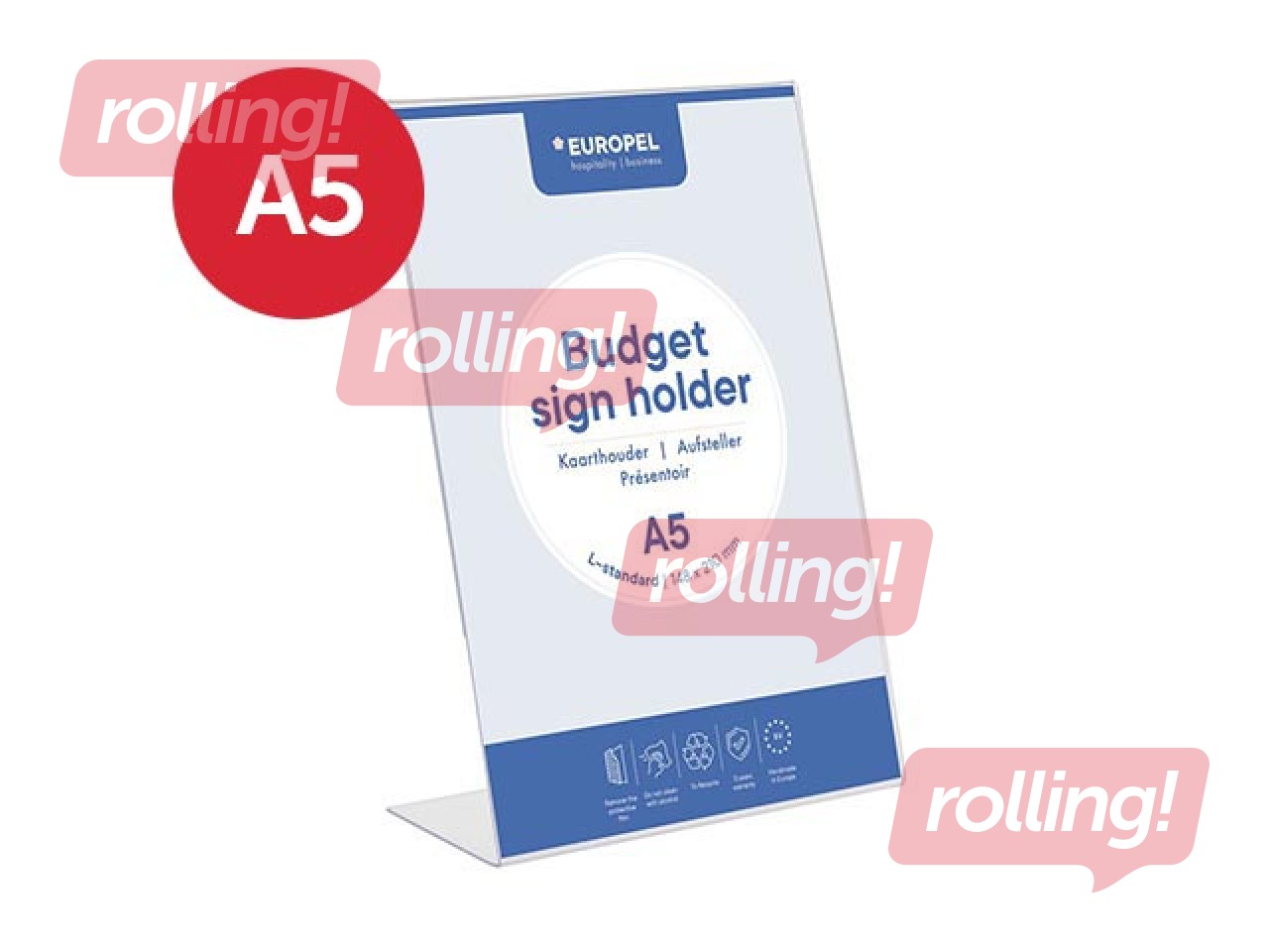 Prospektu turētājs Europel, A5, L veida, vertikāls