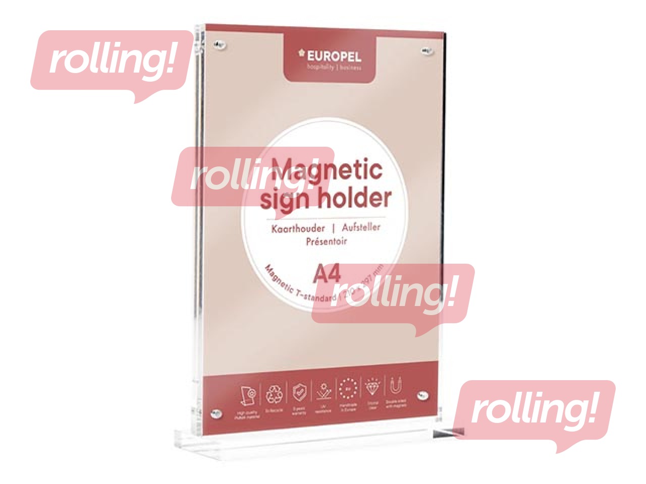 Prospektu turētājs Europel Luxe, A4, T - veida, vertikāls