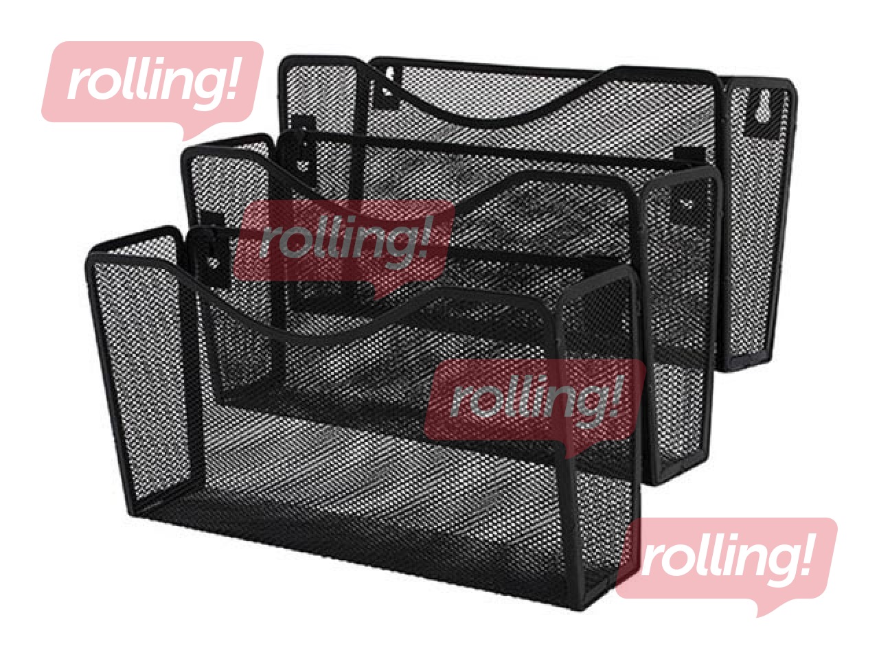 Bukletu turētājs Q-Connect ar 3 kabatām, metāla, melns