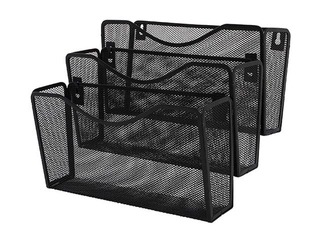 Подставка для буклетов Q-Connect с 3 карманами, металлик, черный