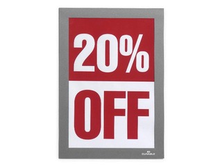 Informācijas kabata, pašlīpoša Duraframe  A5, ar sudraba rāmi, 2 gab