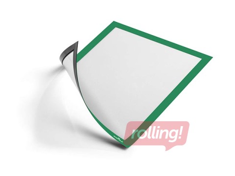 Магнитный информационный карман, Duraframe Magnetic, A4, с зеленой рамкой, 5 шт.