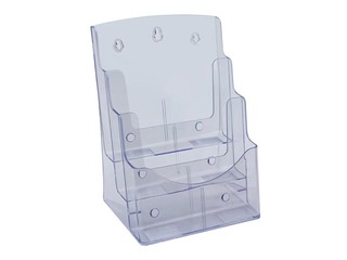 Brochure holder, freestanding or wall-mountable, with 3 pockets, A4