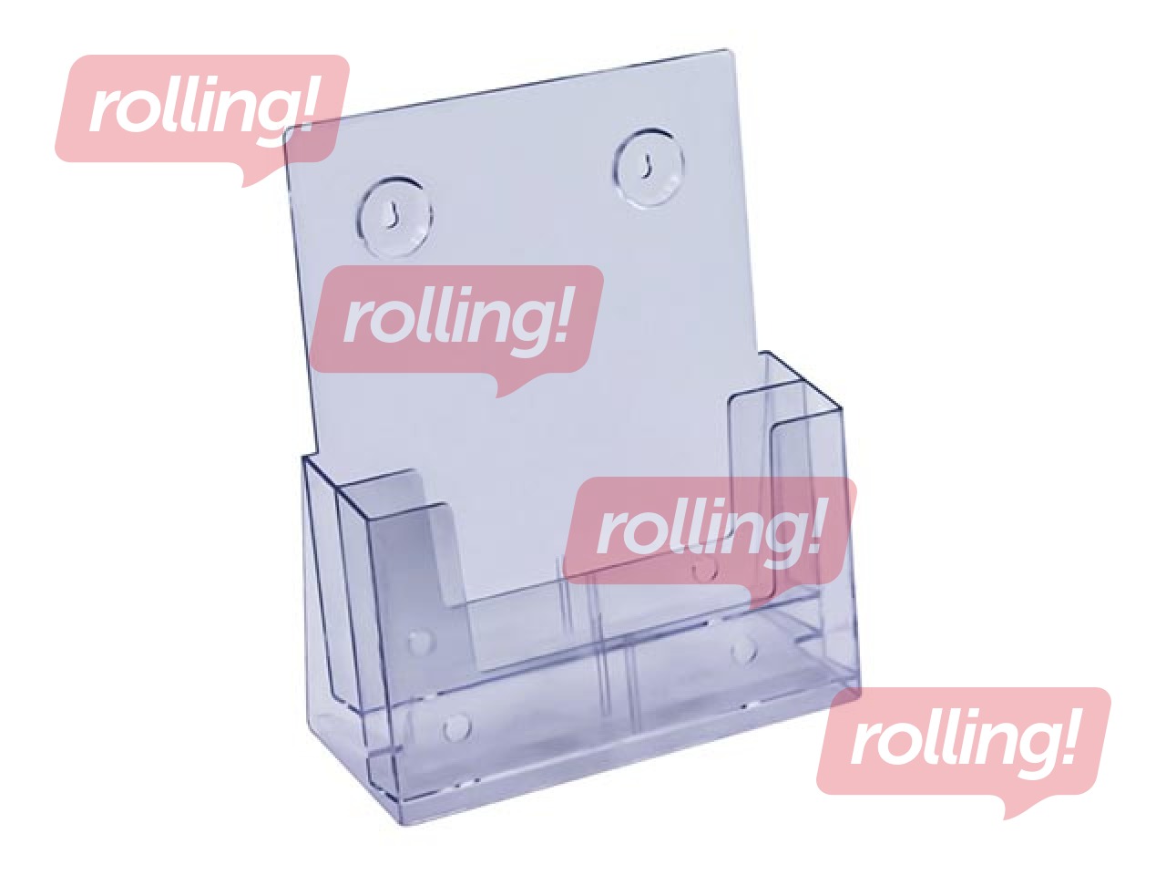 Bukletu turētājs, brīvi stāvošs vai stiprināms pie sienas, ar 2 kabatām, A4