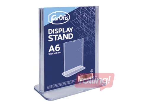 Brochure holder, T-shaped, A6, transparent, vertical