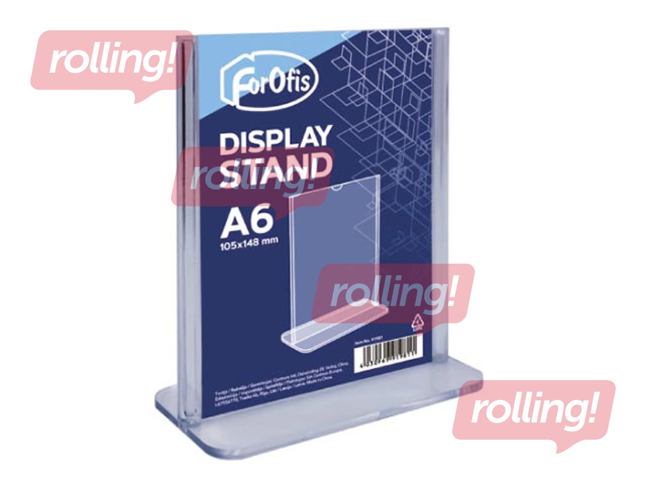 Brochure holder, T-shaped, A6, transparent, vertical