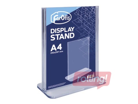 Brochure holder, T-shaped, A4, transparent, vertical