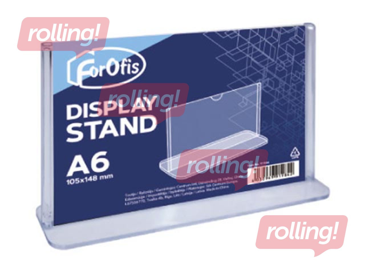 Brochure holder, T-shaped, A6, transparent, horizontal