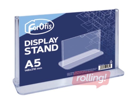 Brochure holder, T-shaped, A5, transparent, horizontal