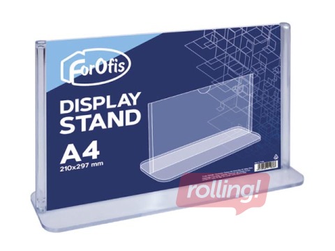 Brochure holder, T-shaped, A4, transparent, horizontal