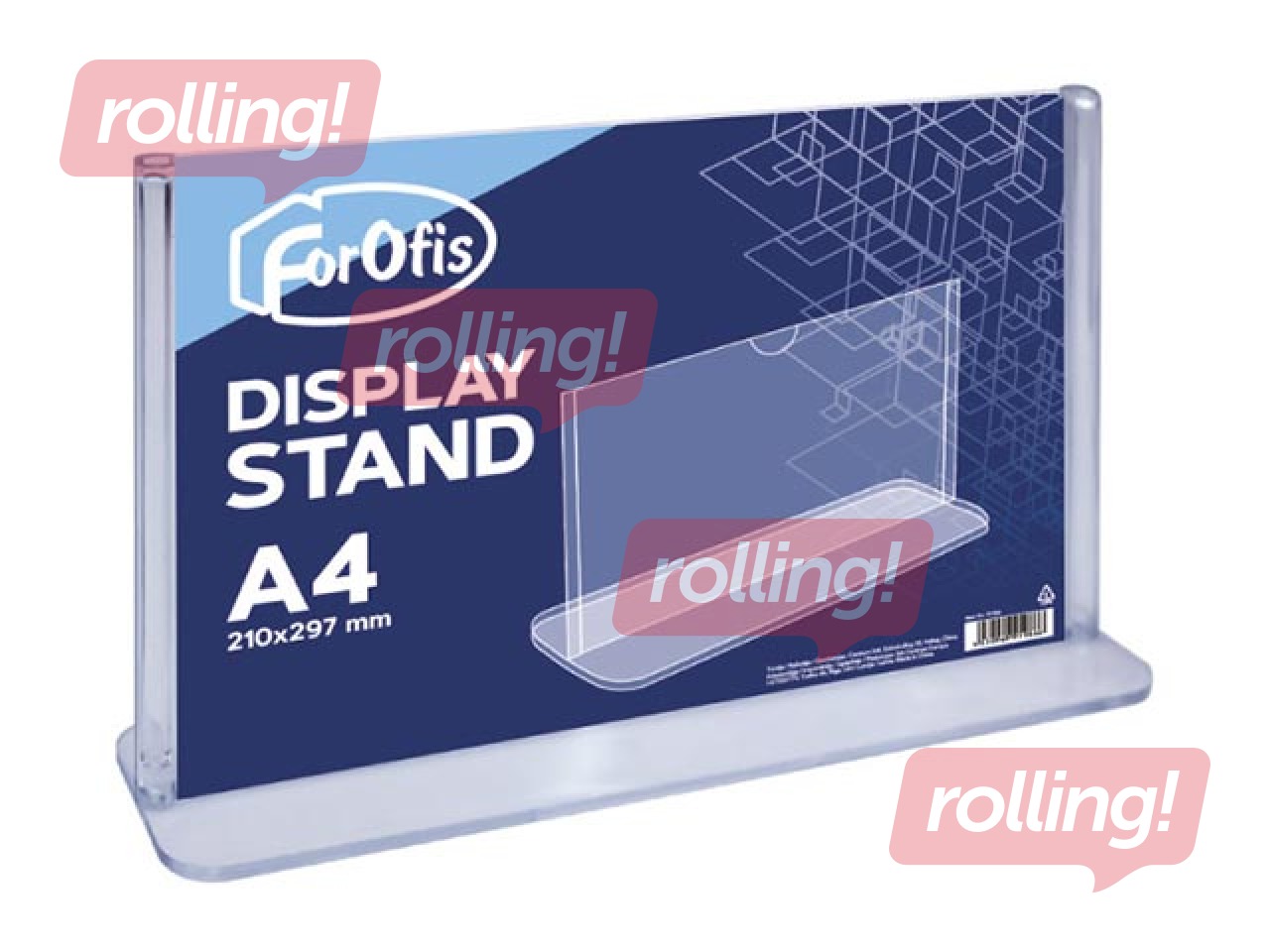 Brochure holder, T-shaped, A4, transparent, horizontal