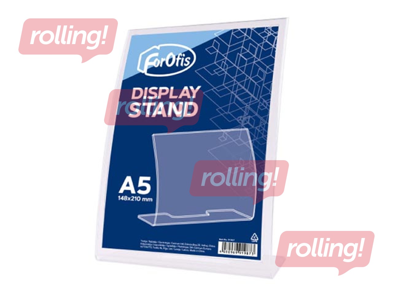 Brochure holder, L-shaped, A5, transparent, vertical