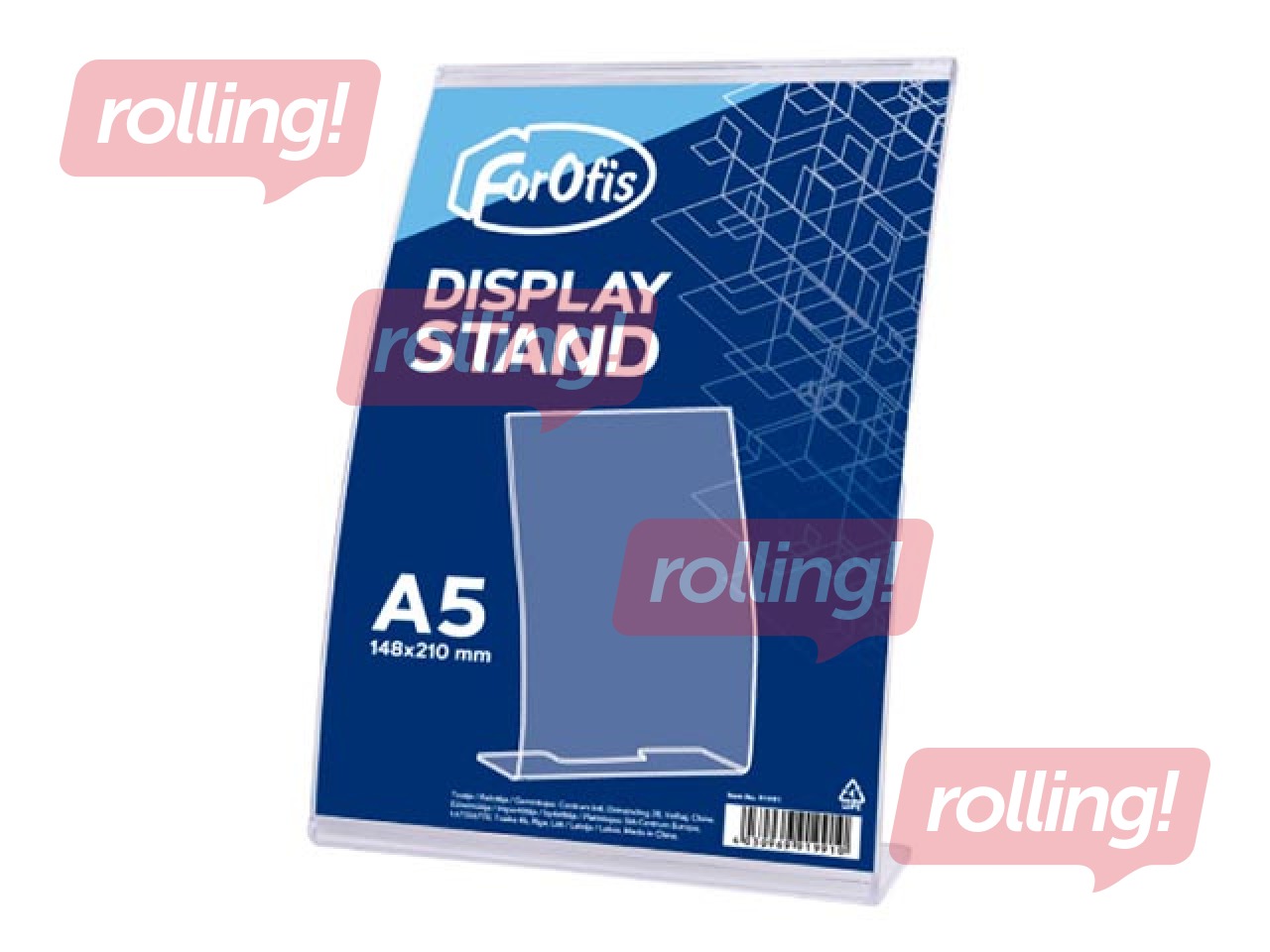 Brochure holder, L-shaped, A5, transparent, vertical