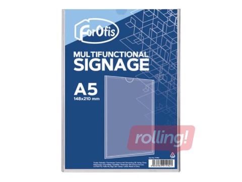 Informatīva plāksne, vertikāla, caurspīdīga, A5