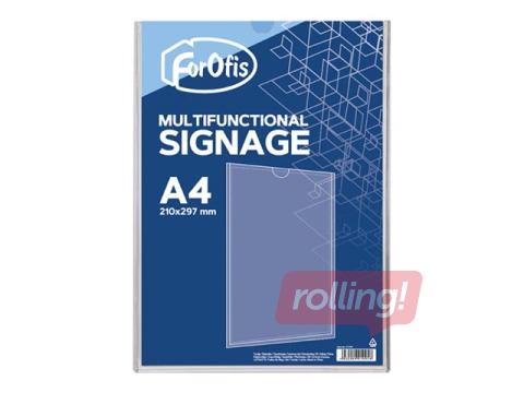 Informatīva plāksne, vertikāla, caurspīdīga, A4
