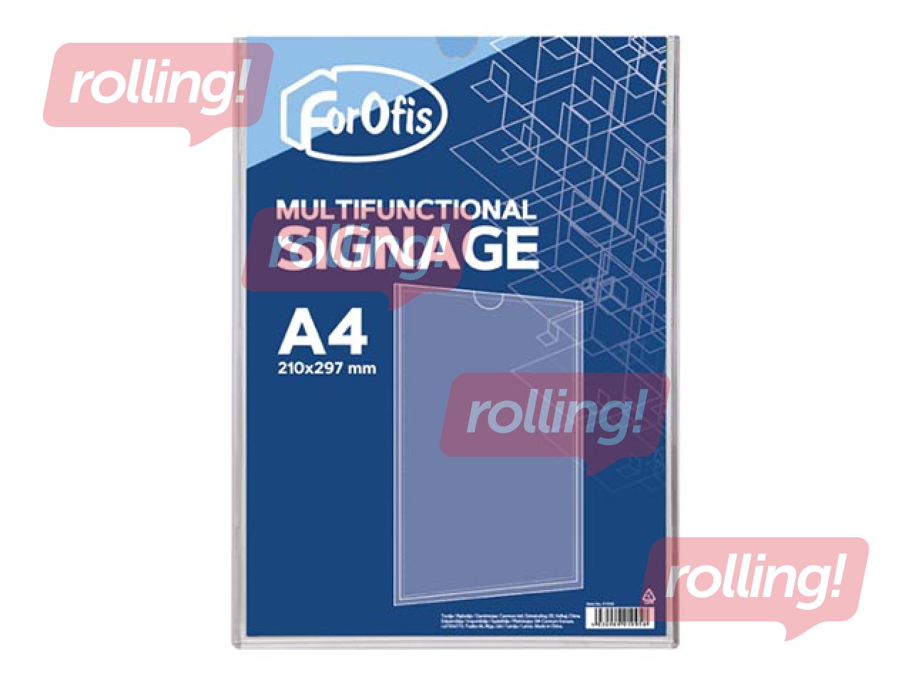 Informatīva plāksne, vertikāla, caurspīdīga, A4