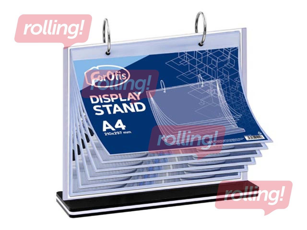 Table display, T-shape, A4, 6 pockets, horizontal