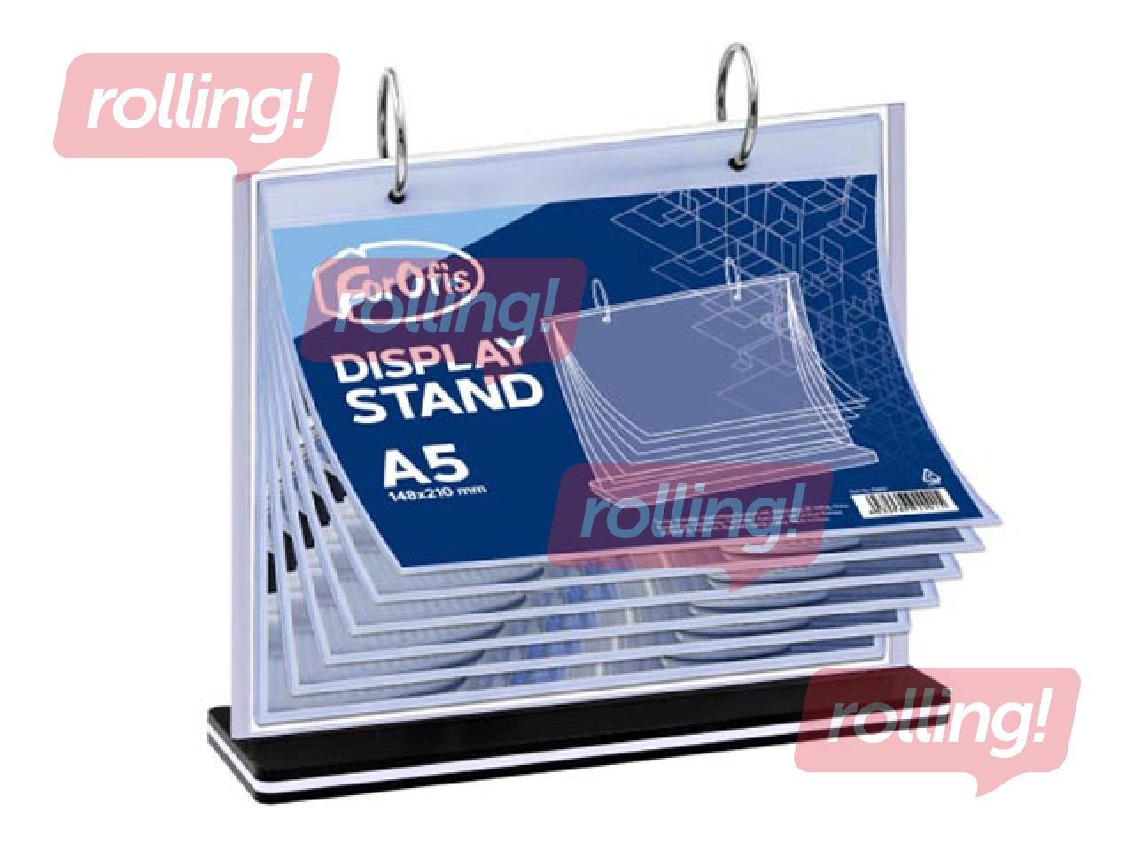 Galda displejs, T-veida, A5, 6 kabatas, horizontāls