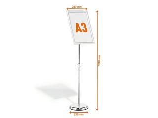 Information stand with aluminum frame Durable, A3, floor
