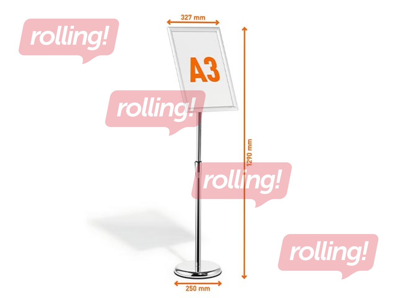 Information stand with aluminum frame Durable, A3, floor