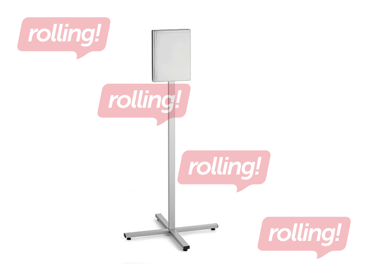 Information stand with metal plate, Durable, floor-standing, waterproof, A4