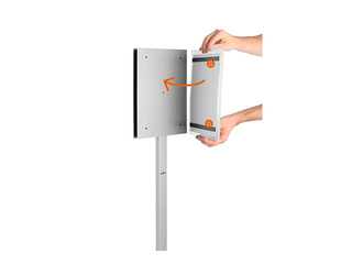 Information stand with metal plate, Durable, floor-standing, waterproof, A4