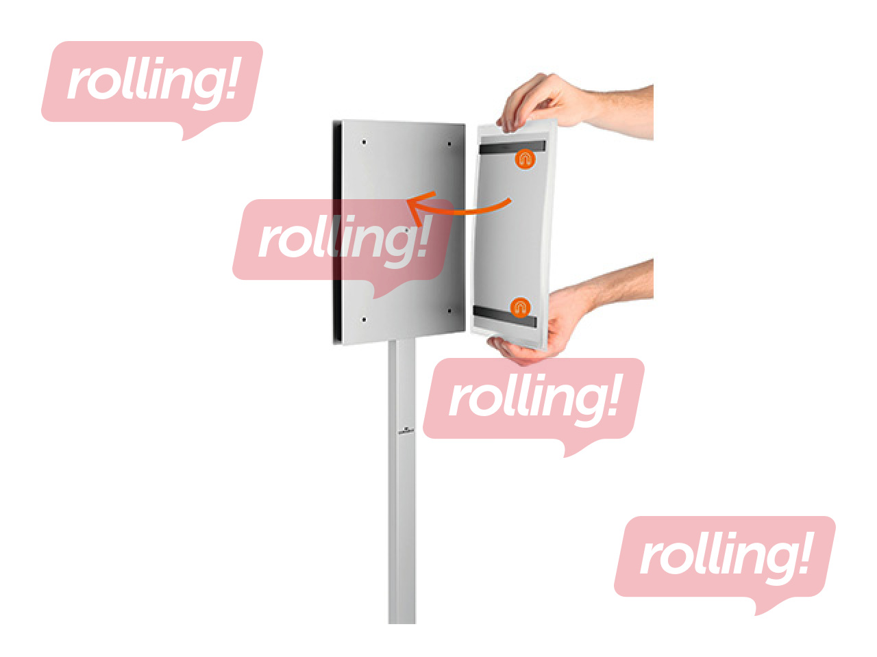 Information stand with metal plate, Durable, floor-standing, waterproof, A4