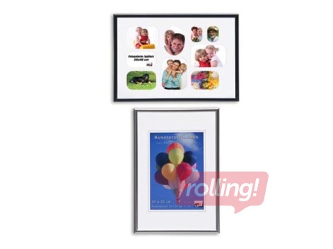 Foto rāmis,  A4, plastikāta, sudraba