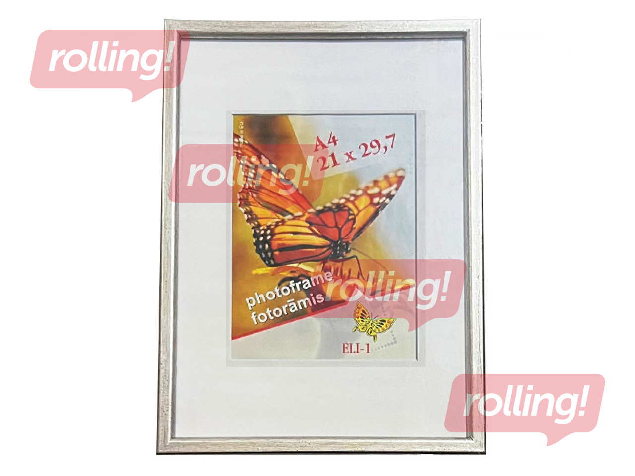 Photo frame, Aura, A4, plastic, antique silver