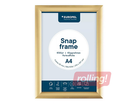 Alumīnija profilu rāmis ar skavām, zelta, A4