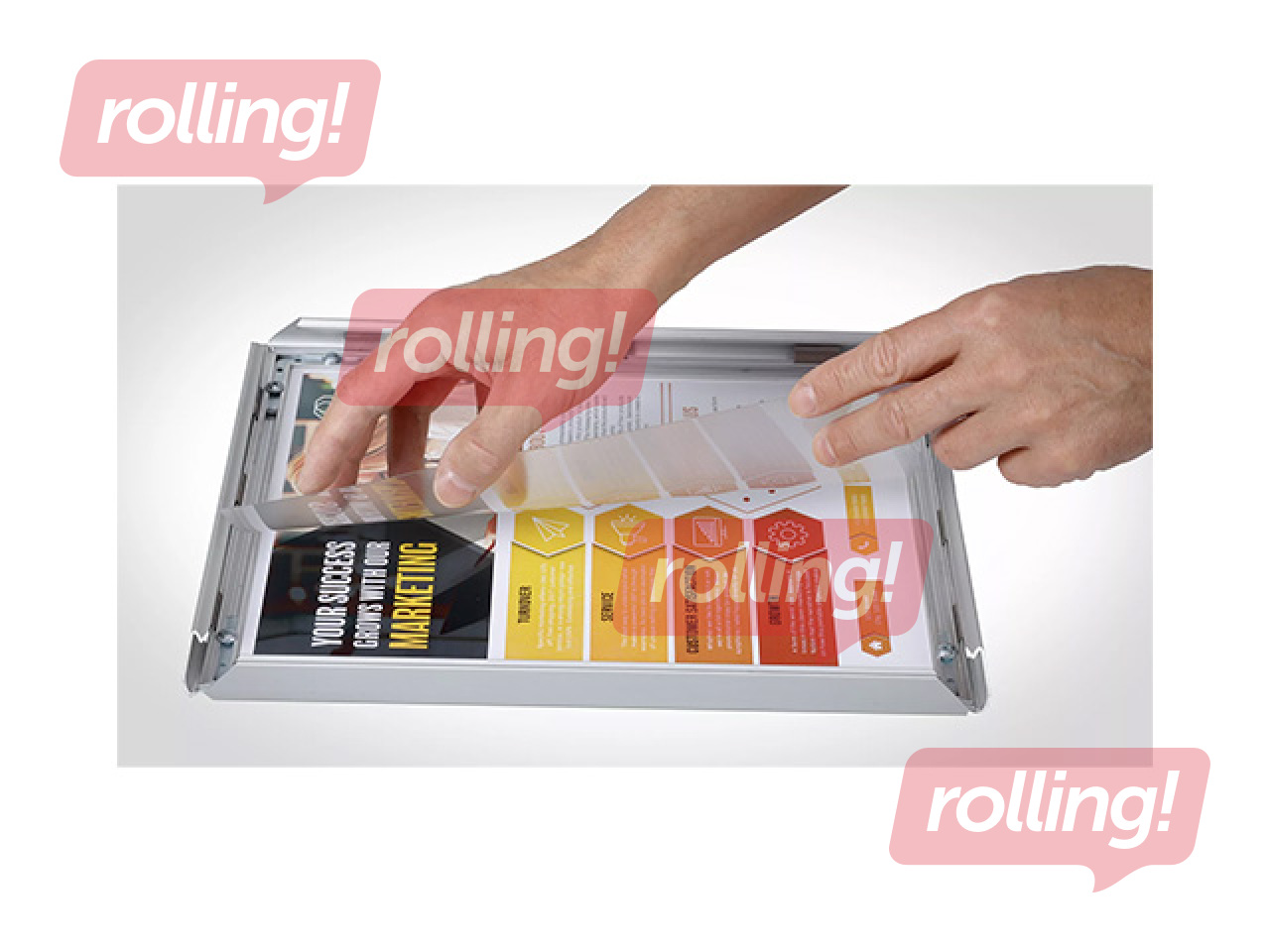 Aluminium profile snap frame, gold, A4