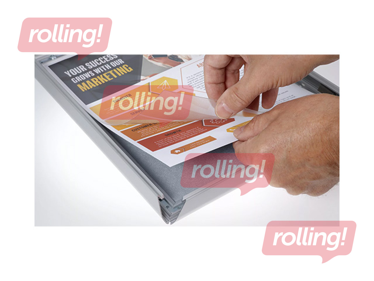 Aluminium profile snap frame, gold, A4