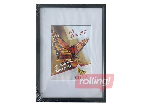 Foto rāmis Aura, A4, plastikāta, melns 