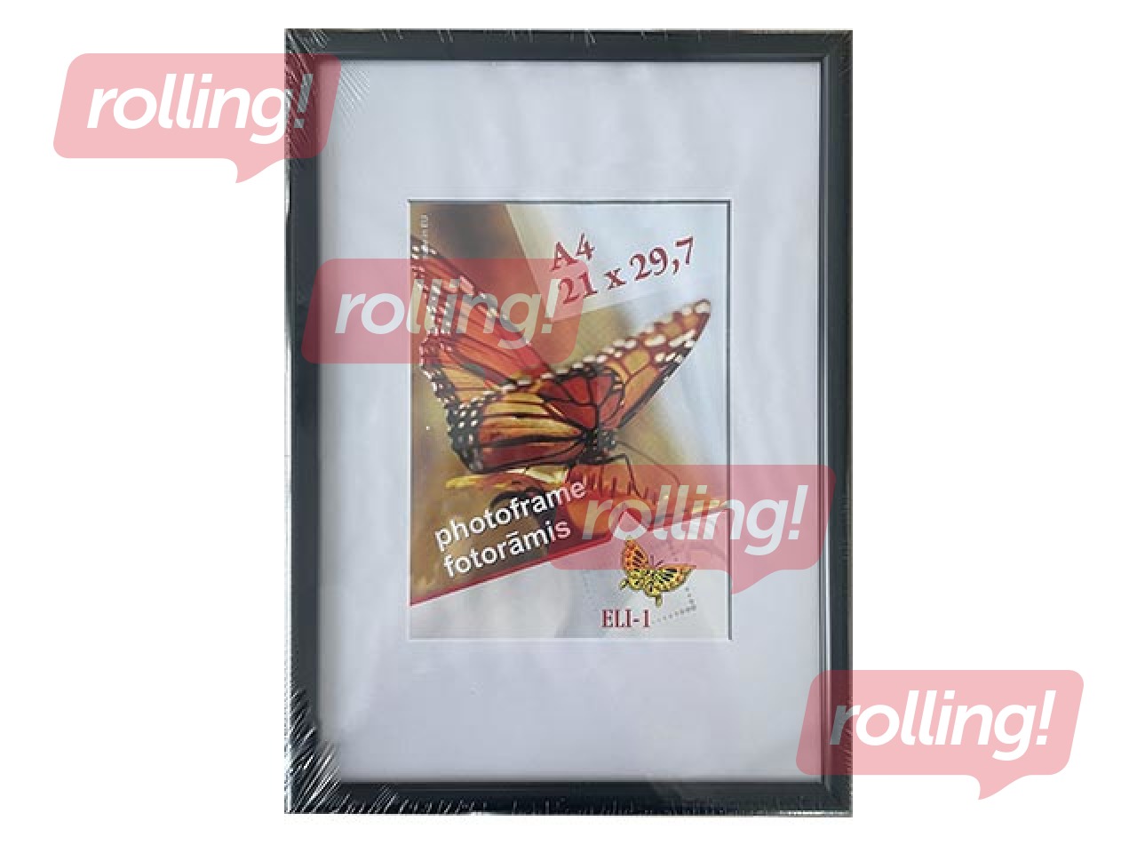 Foto rāmis Aura, A4, plastikāta, melns 