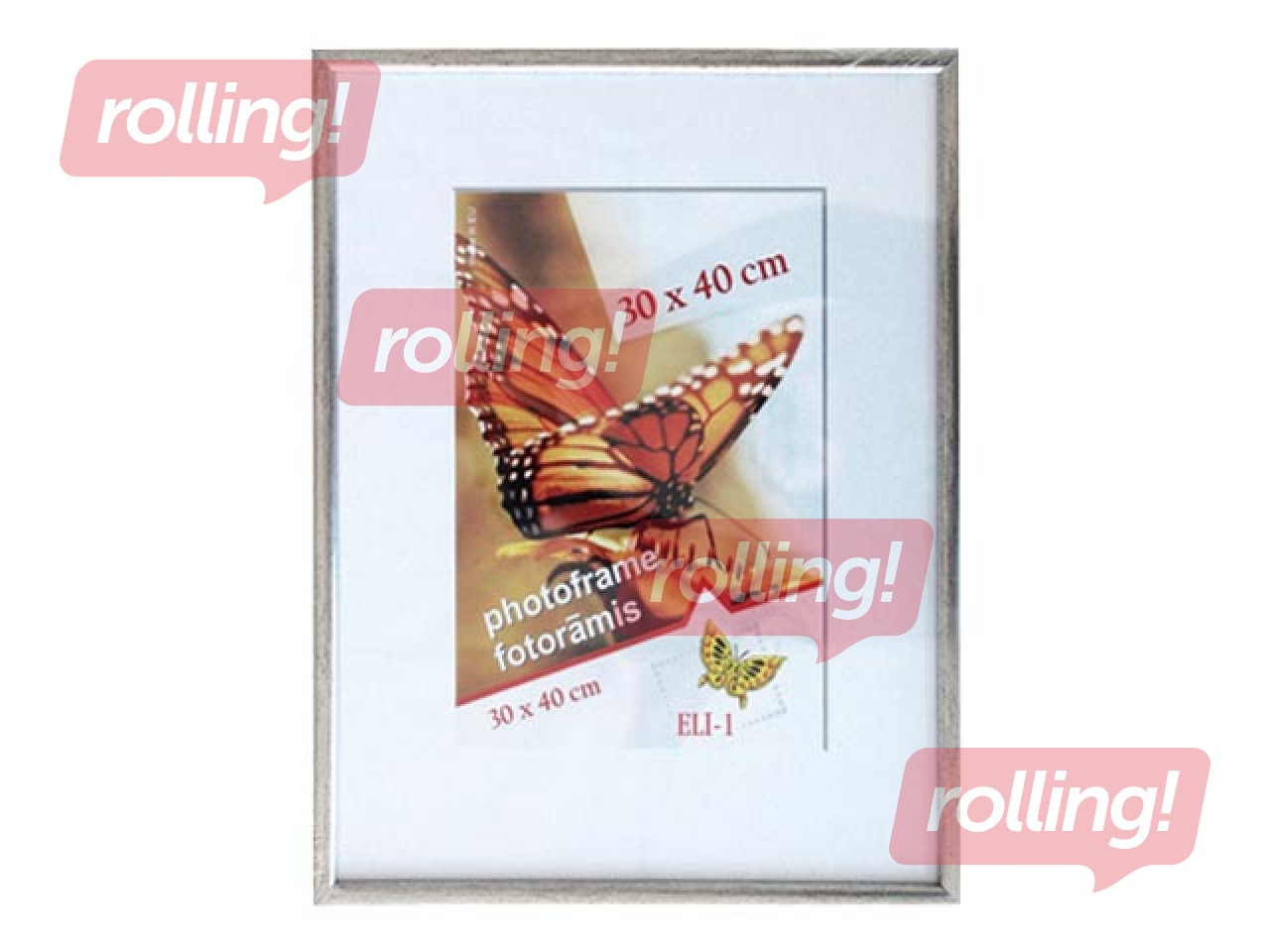 Photo frame Aura, 30 x 40 cm, plastic, antique silver
