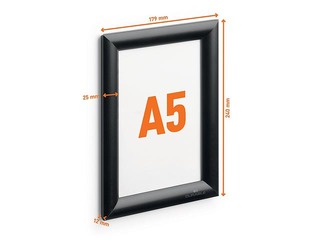 Алюминиевая рамка с зажимами Durable, A5, черная