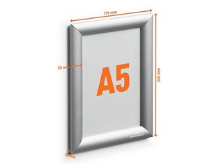 Алюминиевая рамка с зажимами Durable, A5, серебристая