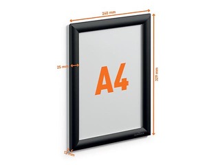 Алюминиевая рамка с зажимами Durable, A4, черная