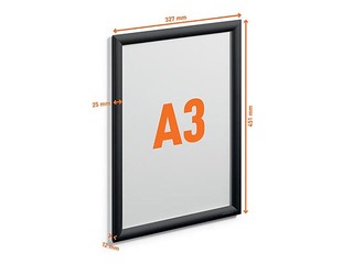Алюминиевая рамка с зажимами Durable, A3, черная