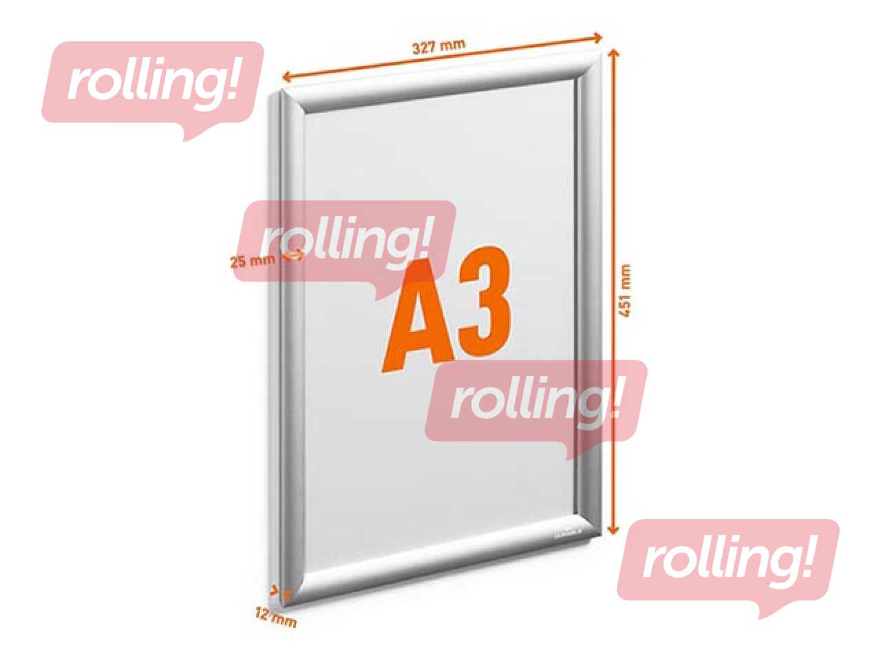 Alumiiniumprofiili raam koos klambritega Durable, A3, hõbedane