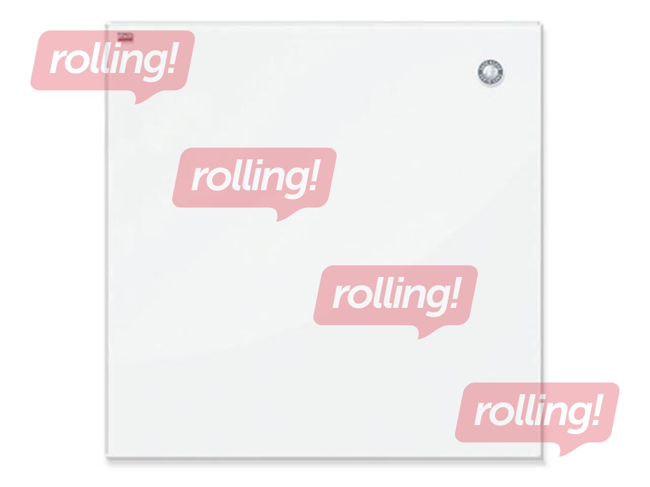 Stikla tāfele 2x3, magnētiska, 100 x 100 cm, balta