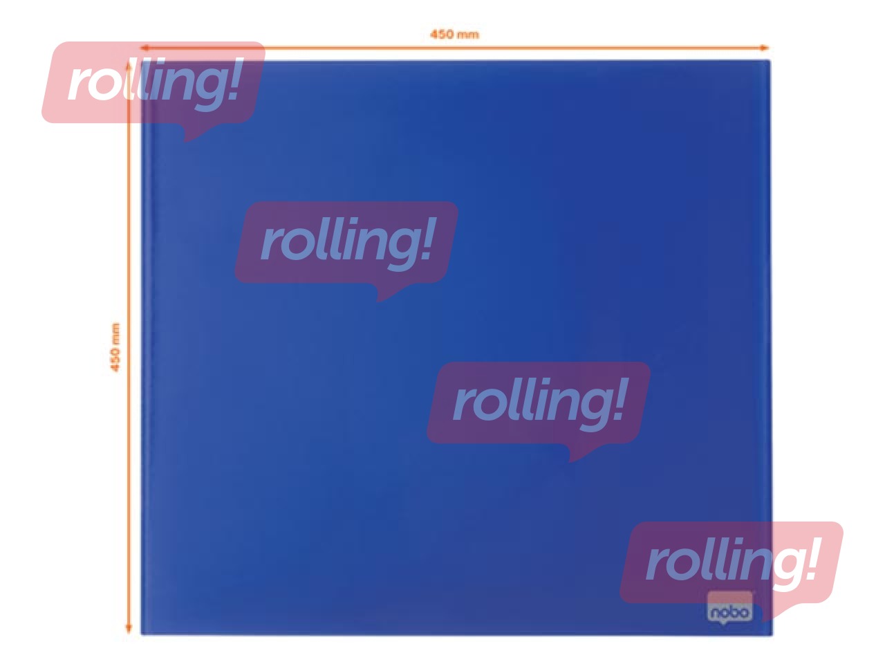 Stikla tāfele Nobo, magnētiska, 45 x 45 cm, zila