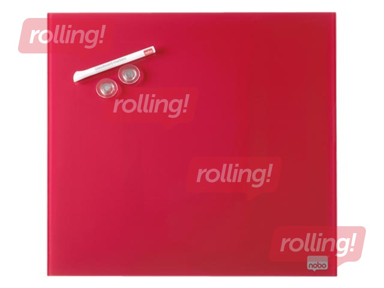 Stikla tāfele Nobo, magnētiska, 45 x 45 cm, sarkana