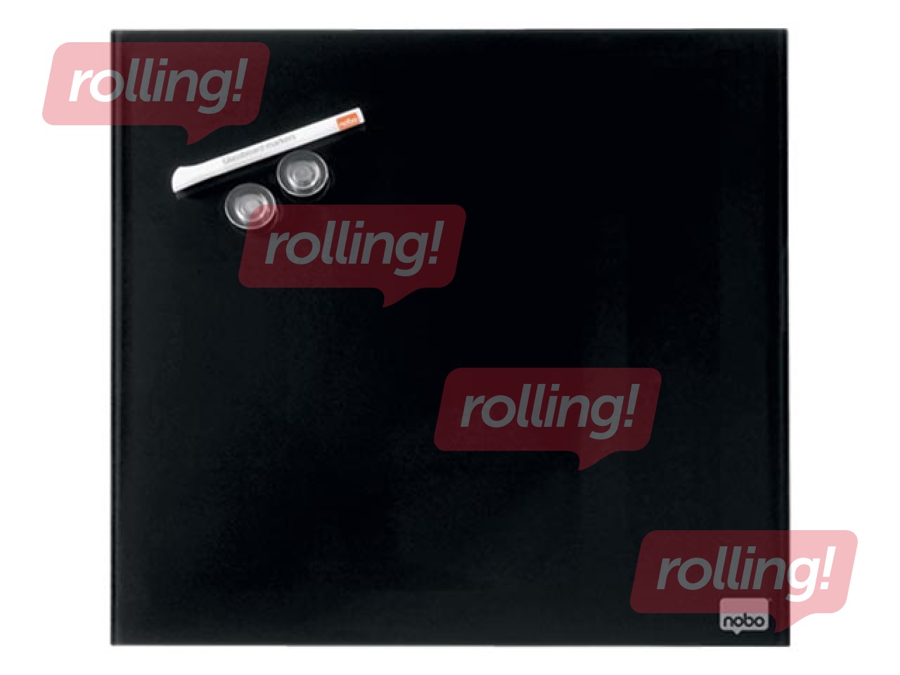 Stikla tāfele Nobo, magnētiska, 45 x 45 cm, melna