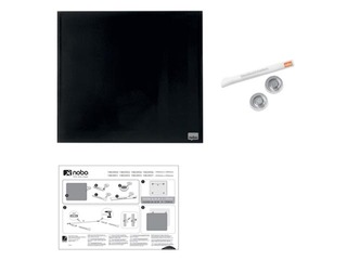 Stikla tāfele Nobo, magnētiska, 45 x 45 cm, melna